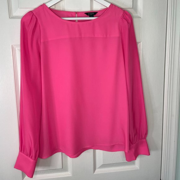 J Crew Factory Pink Long Sleeve Top - Picture 1 of 3